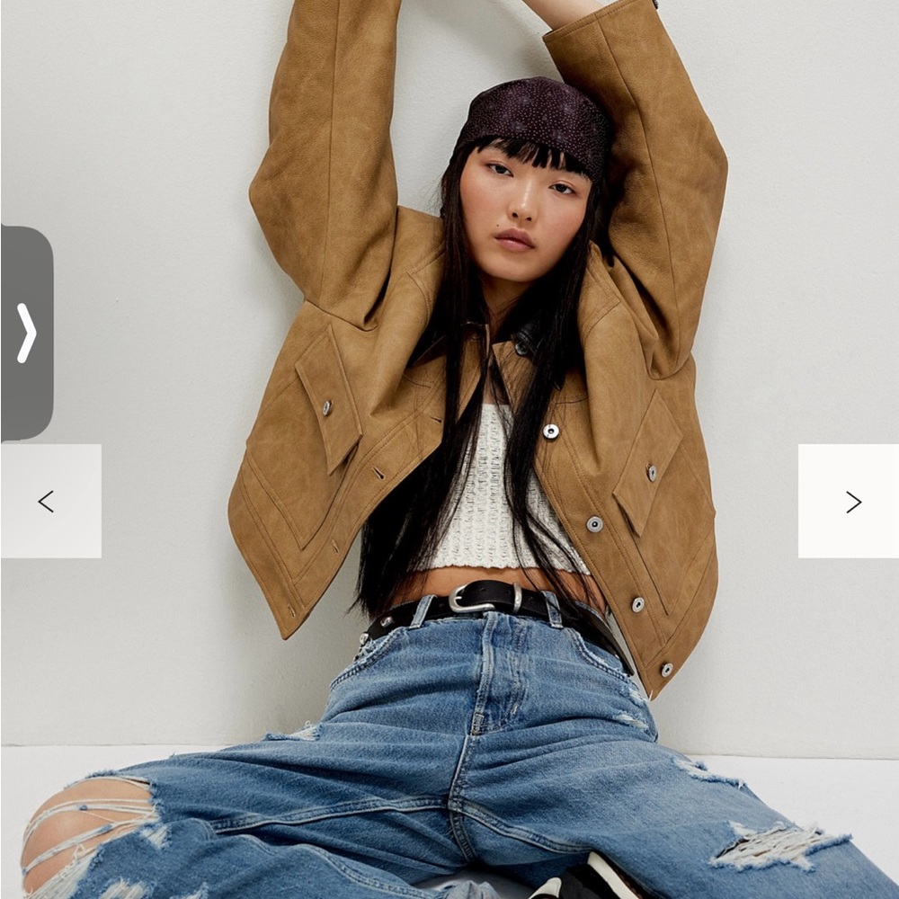 🌞Free People, We the Free, Blue Deconstructed Cora Boyfriend Jeans - 25, #60 - Picture 3 of 7